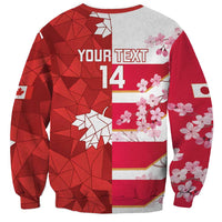 Canada and Japan Rugby Custom Sweatshirt Canucks Brave Blossoms Together Pacific - Polynesian Pride