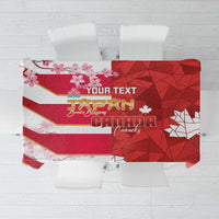 Canada and Japan Rugby Custom Tablecloth Canucks Brave Blossoms Together Pacific - Polynesian Pride