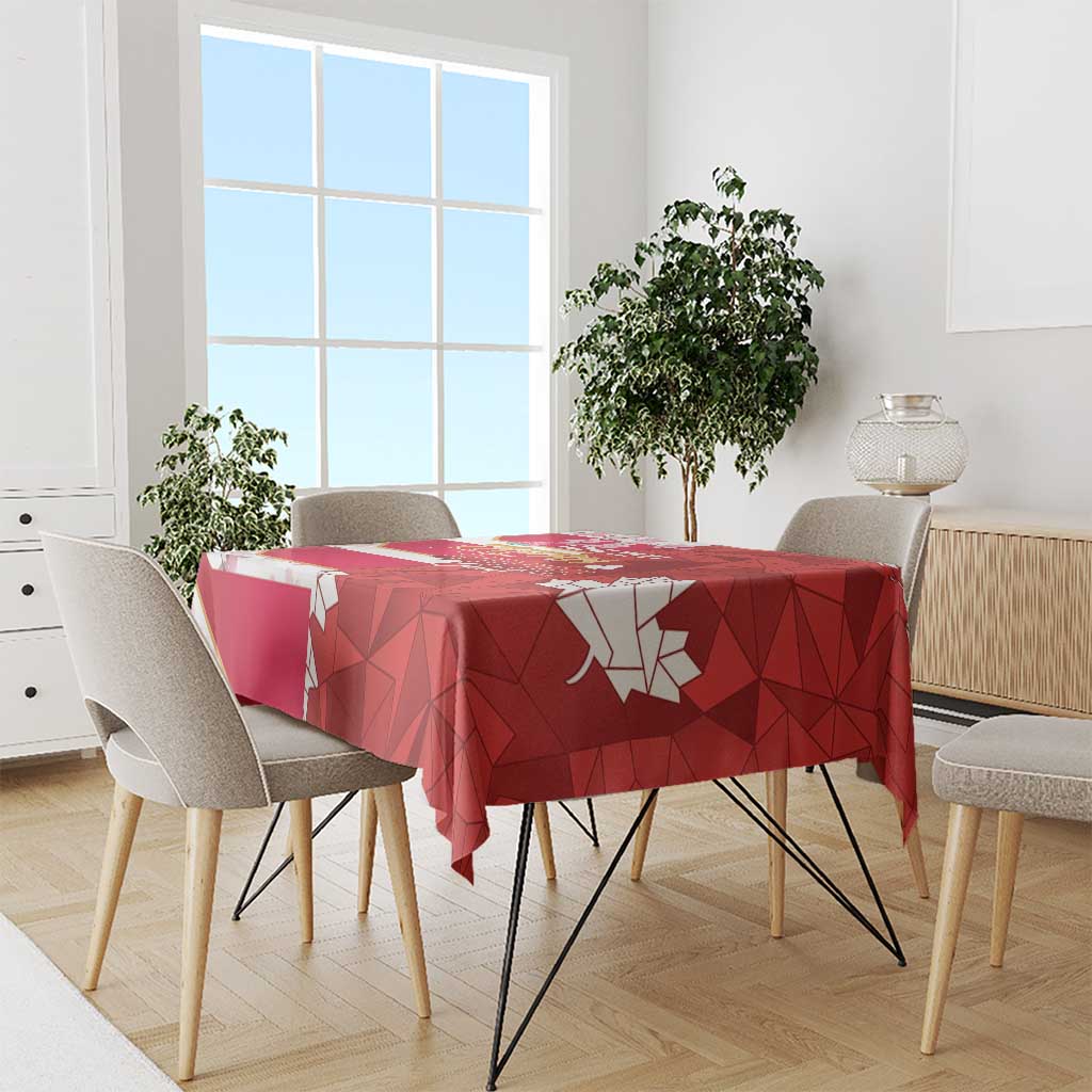 Canada and Japan Rugby Custom Tablecloth Canucks Brave Blossoms Together Pacific - Polynesian Pride