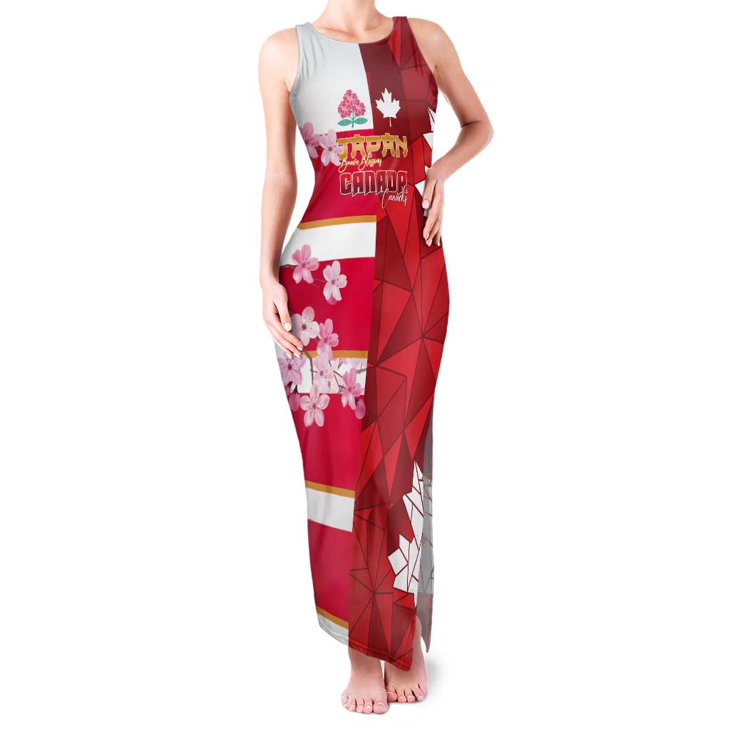 Canada and Japan Rugby Custom Tank Maxi Dress Canucks Brave Blossoms Together Pacific - Polynesian Pride