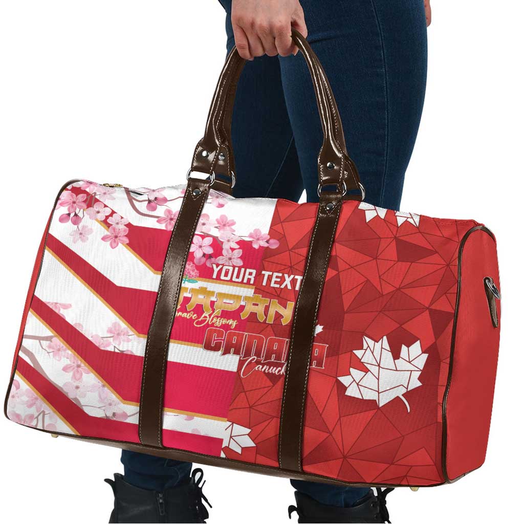 Canada and Japan Rugby Custom Travel Bag Canucks Brave Blossoms Together Pacific - Polynesian Pride