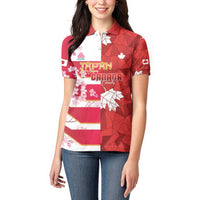 Canada and Japan Rugby Custom Women Polo Shirt Canucks Brave Blossoms Together Pacific - Polynesian Pride