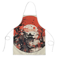 Samurai Warrior Japan Apron Red-blossomed Tree Classic Japanese Stylized LT14 Red - Polynesian Pride