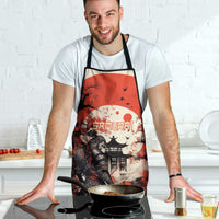 Samurai Warrior Japan Apron Red-blossomed Tree Classic Japanese Stylized LT14 - Polynesian Pride