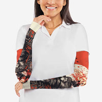 Samurai Warrior Japan Arm Sleeves Red-blossomed Tree Classic Japanese Stylized - Polynesian Pride