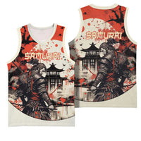 Samurai Warrior Japan Basketball Jersey Red-blossomed Tree Classic Japanese Stylized - Polynesian Pride