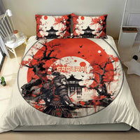 Samurai Warrior Japan Bedding Set Red-blossomed Tree Classic Japanese Stylized - Polynesian Pride