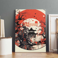 Samurai Warrior Japan Canvas Wall Art Red-blossomed Tree Classic Japanese Stylized - Polynesian Pride