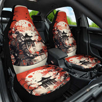 Samurai Warrior Japan Car Seat Cover Red-blossomed Tree Classic Japanese Stylized - Polynesian Pride