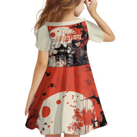 Samurai Warrior Japan Family Matching Summer Maxi Dress and Hawaiian Shirt Red-blossomed Tree Classic Japanese Stylized LT14 - Polynesian Pride