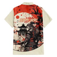 Samurai Warrior Japan Family Matching Summer Maxi Dress and Hawaiian Shirt Red-blossomed Tree Classic Japanese Stylized LT14 - Polynesian Pride