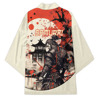 Samurai Warrior Japan Kimono Red-blossomed Tree Classic Japanese Stylized - Polynesian Pride