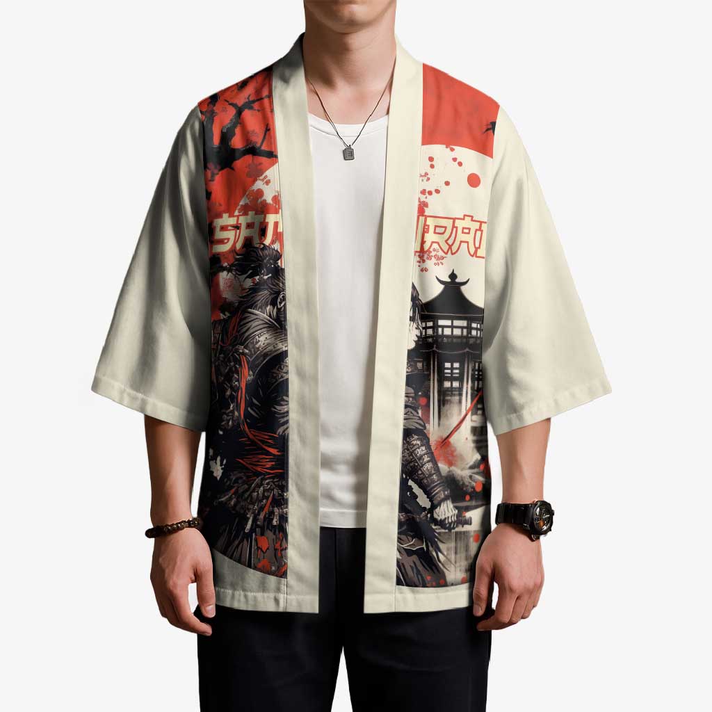 Samurai Warrior Japan Kimono Red-blossomed Tree Classic Japanese Stylized - Polynesian Pride