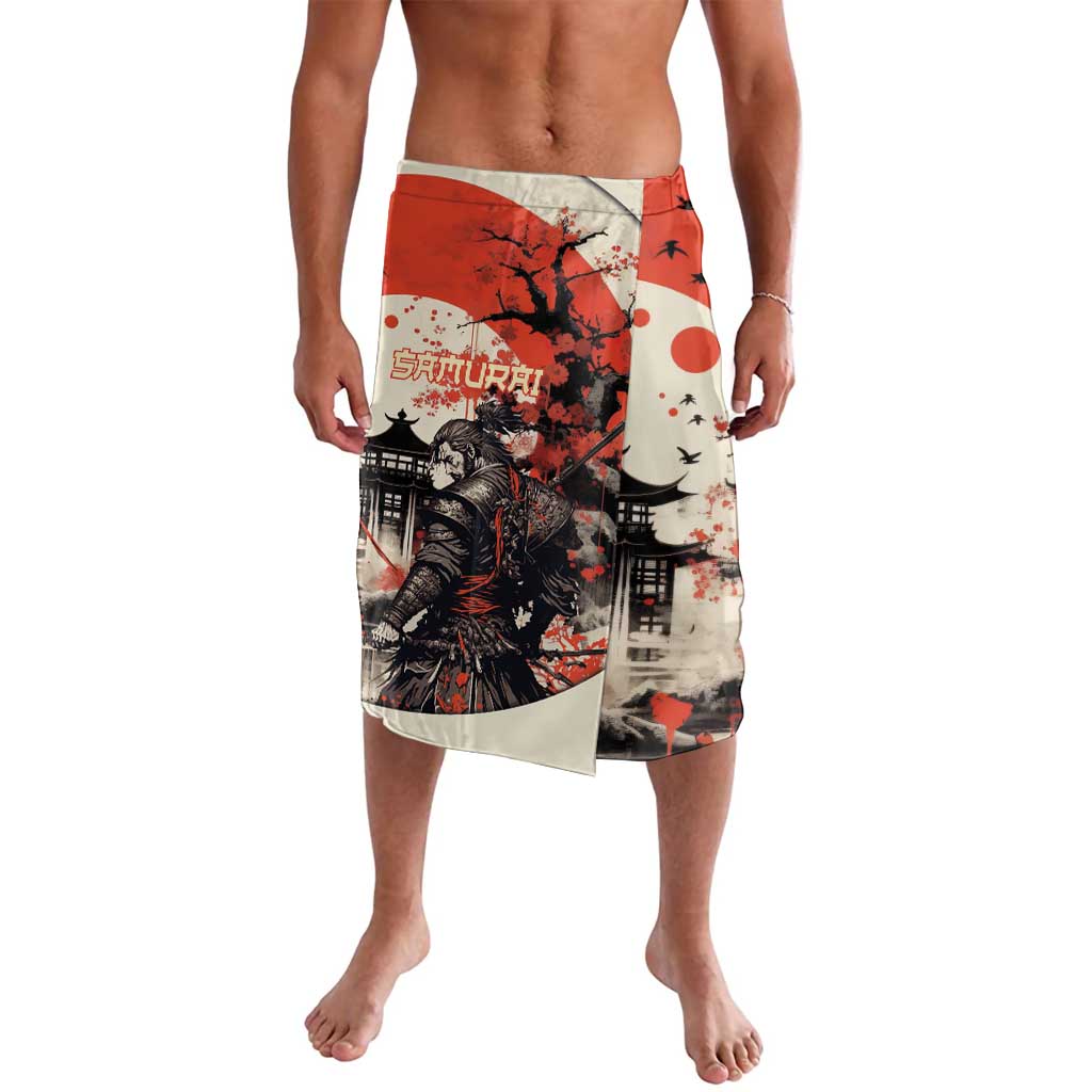 Samurai Warrior Japan Lavalava Red-blossomed Tree Classic Japanese Stylized - Polynesian Pride