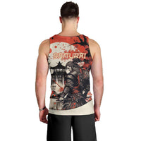 Samurai Warrior Japan Men Tank Top Red-blossomed Tree Classic Japanese Stylized - Polynesian Pride