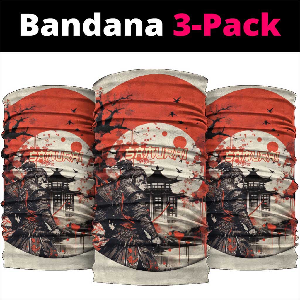 Samurai Warrior Japan Neck Gaiter Red-blossomed Tree Classic Japanese Stylized - Polynesian Pride