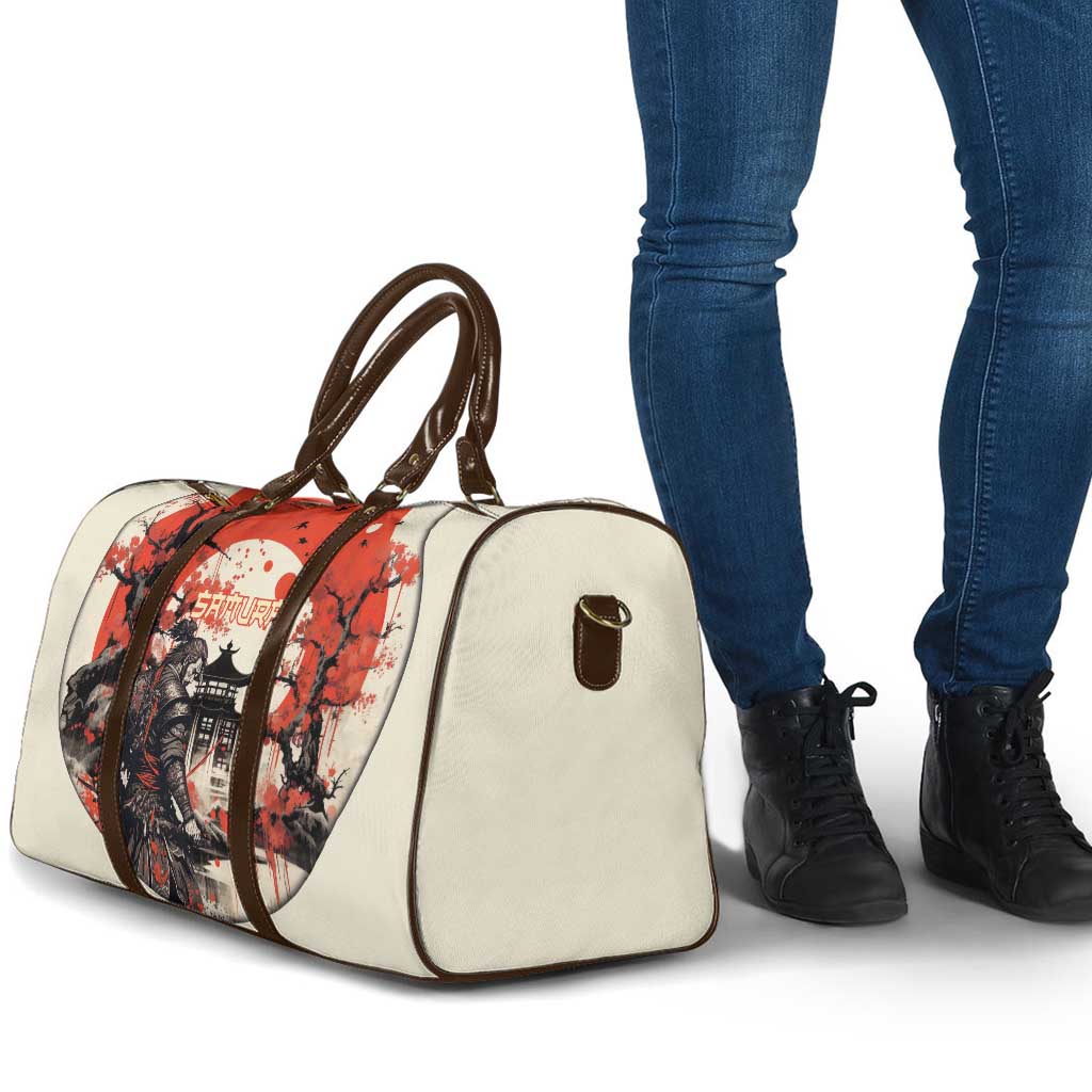 Samurai Warrior Japan Travel Bag Red-blossomed Tree Classic Japanese Stylized - Polynesian Pride