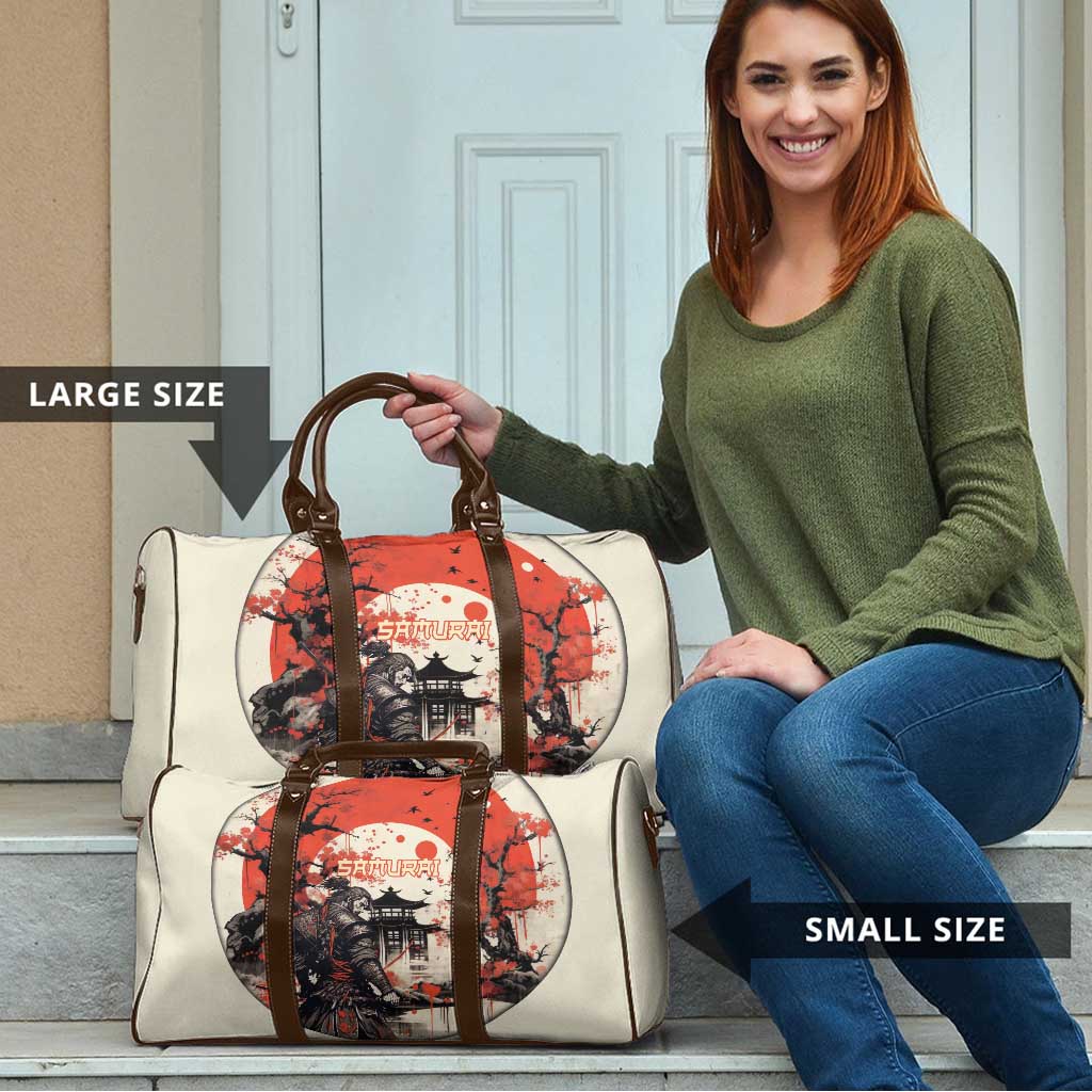Samurai Warrior Japan Travel Bag Red-blossomed Tree Classic Japanese Stylized - Polynesian Pride