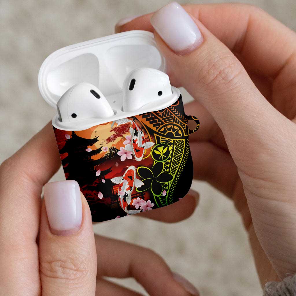 Hawaiian and Japanese AirPods Case Koi Fish With Kanaka Polynesian Tattoo - Polynesian Pride