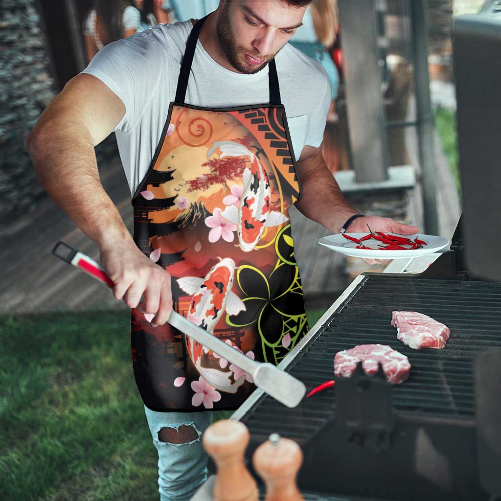 Hawaiian and Japanese Apron Koi Fish With Kanaka Polynesian Tattoo LT14 - Polynesian Pride