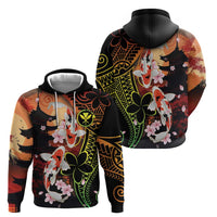 Hawaiian and Japanese Hoodie Koi Fish With Kanaka Polynesian Tattoo - Polynesian Pride