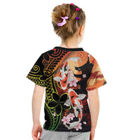 Hawaiian and Japanese Kid T Shirt Koi Fish With Kanaka Polynesian Tattoo - Polynesian Pride