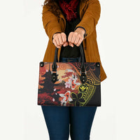 Hawaiian and Japanese Leather Bag Koi Fish With Kanaka Polynesian Tattoo - Polynesian Pride