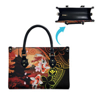 Hawaiian and Japanese Leather Bag Koi Fish With Kanaka Polynesian Tattoo - Polynesian Pride