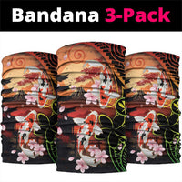 Hawaiian and Japanese Neck Gaiter Koi Fish With Kanaka Polynesian Tattoo - Polynesian Pride