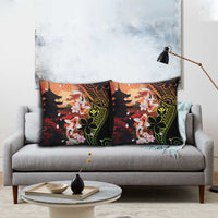 Hawaiian and Japanese Pillow Cover Koi Fish With Kanaka Polynesian Tattoo - Polynesian Pride