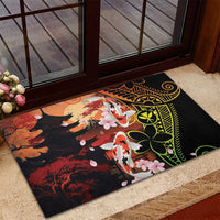 Hawaiian and Japanese Rubber Doormat Koi Fish With Kanaka Polynesian Tattoo - Polynesian Pride