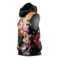 Hawaiian and Japanese Sleeveless Hoodie Koi Fish With Kanaka Polynesian Tattoo - Polynesian Pride