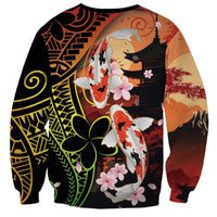 Hawaiian and Japanese Sweatshirt Koi Fish With Kanaka Polynesian Tattoo - Polynesian Pride