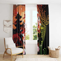 Hawaiian and Japanese Window Curtain Koi Fish With Kanaka Polynesian Tattoo - Polynesian Pride
