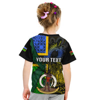 Personalised South Sea Islanders Kid T Shirt Kanakas With Vanuatu Coat Of Arms LT14 - Polynesian Pride