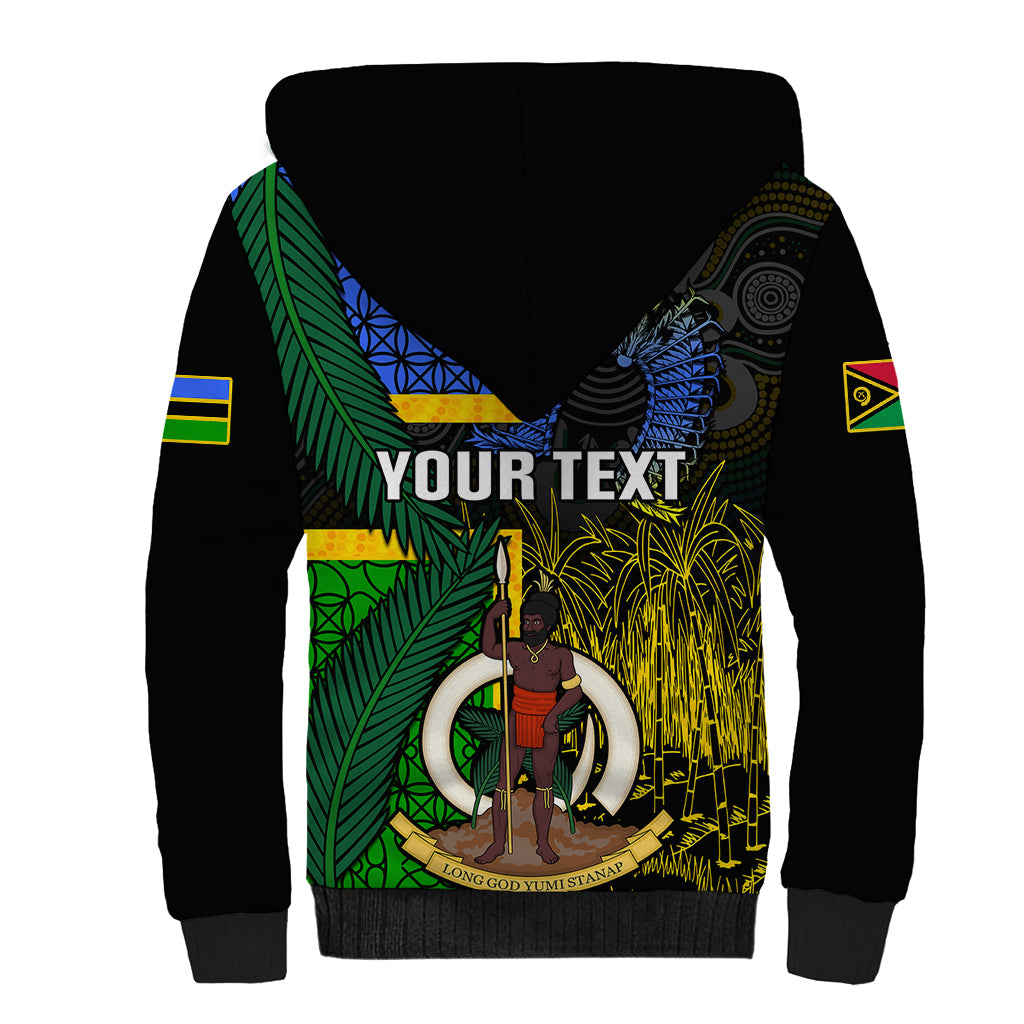 Personalised South Sea Islanders Sherpa Hoodie Kanakas With Vanuatu Coat Of Arms LT14 - Polynesian Pride
