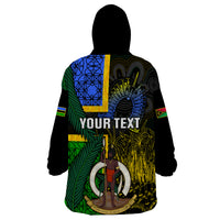 Personalised South Sea Islanders Wearable Blanket Hoodie Kanakas With Vanuatu Coat Of Arms LT14 - Polynesian Pride
