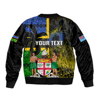 Personalised South Sea Islanders Bomber Jacket Kanakas With Fiji Coat Of Arms LT14 - Polynesian Pride