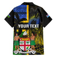 Personalised South Sea Islanders Family Matching Off Shoulder Short Dress and Hawaiian Shirt Kanakas With Fiji Coat Of Arms LT14 - Polynesian Pride