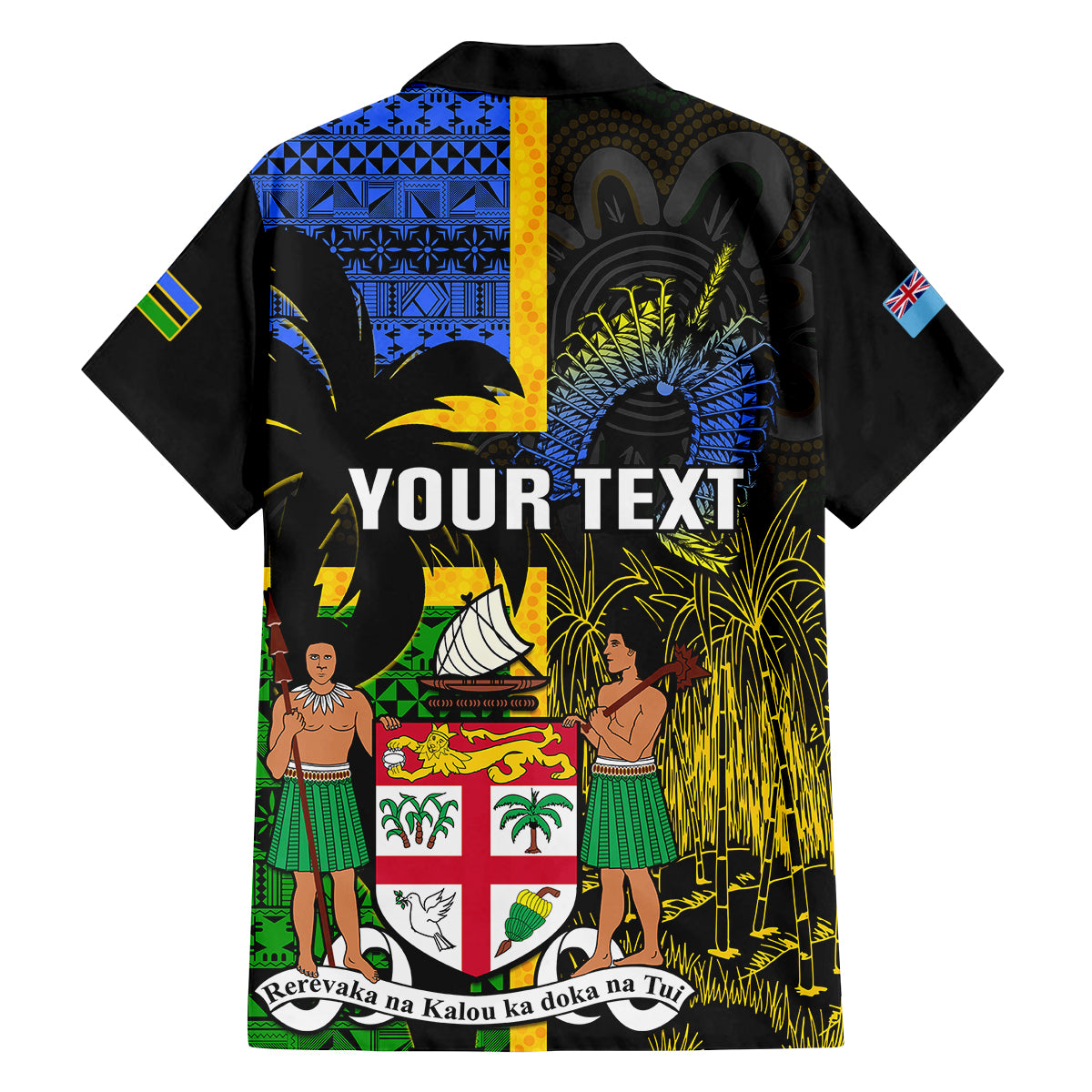 Personalised South Sea Islanders Family Matching Puletasi Dress and Hawaiian Shirt Kanakas With Fiji Coat Of Arms LT14 - Polynesian Pride