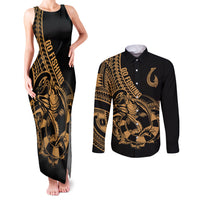 polynesia-couples-matching-tank-maxi-dress-and-long-sleeve-button-shirts-fish-hook-tattoo-go-fishing-polynesian-pattern-gold