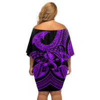 polynesia-off-shoulder-short-dress-fish-hook-tattoo-go-fishing-polynesian-pattern-purple