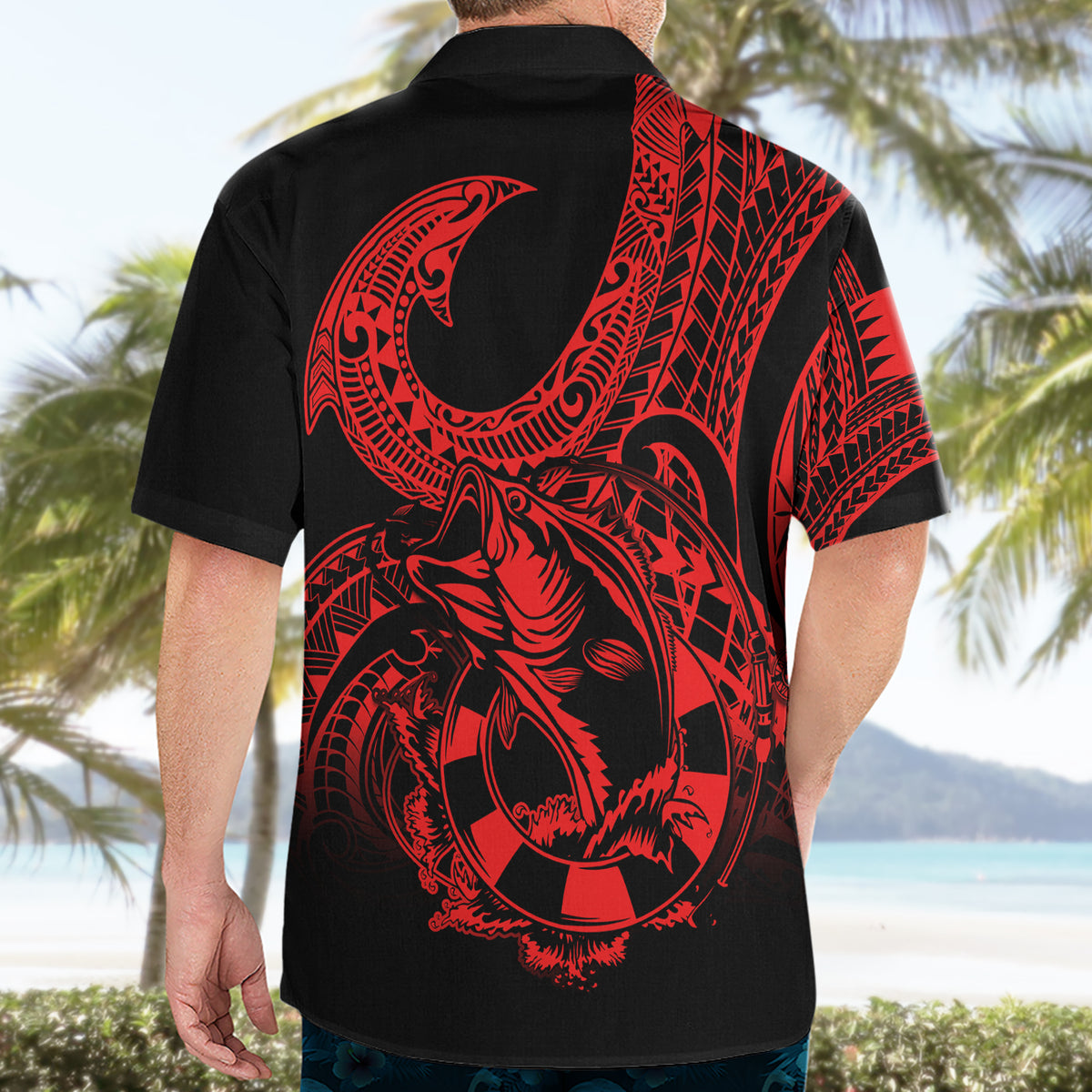 polynesia-hawaiian-shirt-fish-hook-tattoo-go-fishing-polynesian-pattern-red