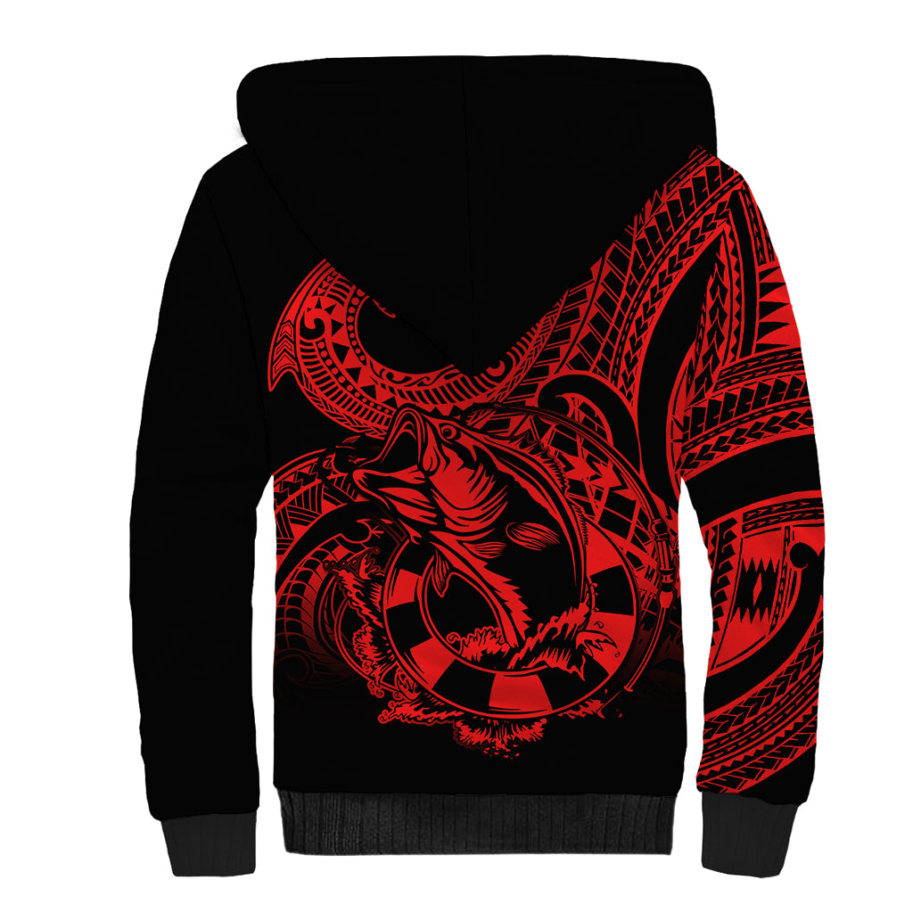 polynesia-sherpa-hoodie-fish-hook-tattoo-go-fishing-polynesian-pattern-red