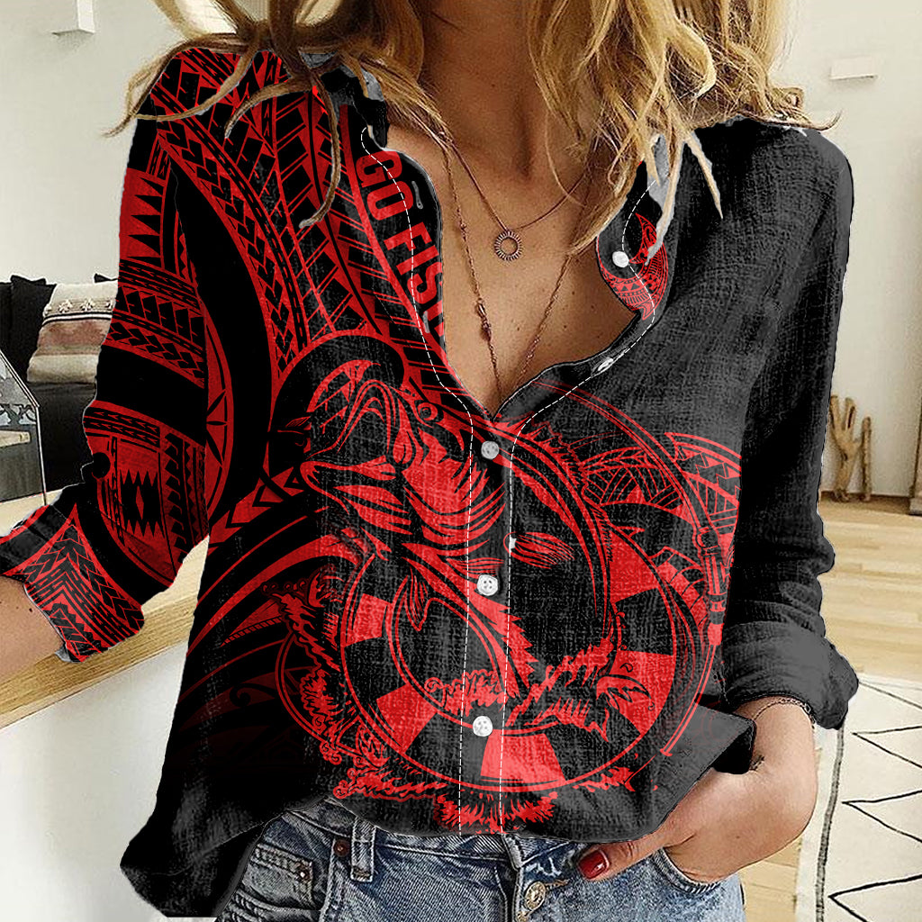 polynesia-women-casual-shirt-fish-hook-tattoo-go-fishing-polynesian-pattern-red
