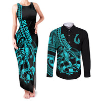 polynesia-couples-matching-tank-maxi-dress-and-long-sleeve-button-shirts-fish-hook-tattoo-go-fishing-polynesian-pattern-turquosie