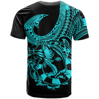 Polynesia T Shirt Fish Hook Tattoo Go Fishing Polynesian Pattern Turquosie LT14 - Polynesian Pride