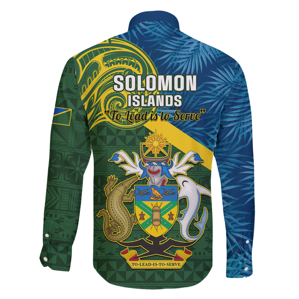 solomon-islands-family-matching-short-sleeve-bodycon-dress-and-hawaiian-shirt-tropical-leaves-with-melanesian-pattern