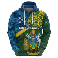Solomon Islands Hoodie Tropical Leaves With Melanesian Pattern LT14 - Polynesian Pride