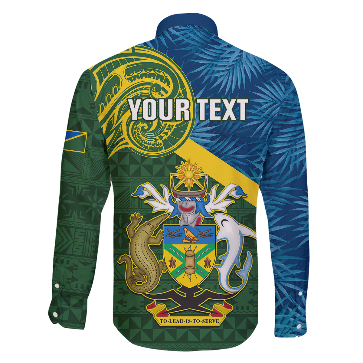 Personalised Solomon Islands Family Matching Off Shoulder Long Sleeve Dress and Hawaiian Shirt Tropical Leaves With Melanesian Pattern LT14 - Polynesian Pride